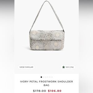 NWOT America & Beyond ivory petal frostwork shoulder bag